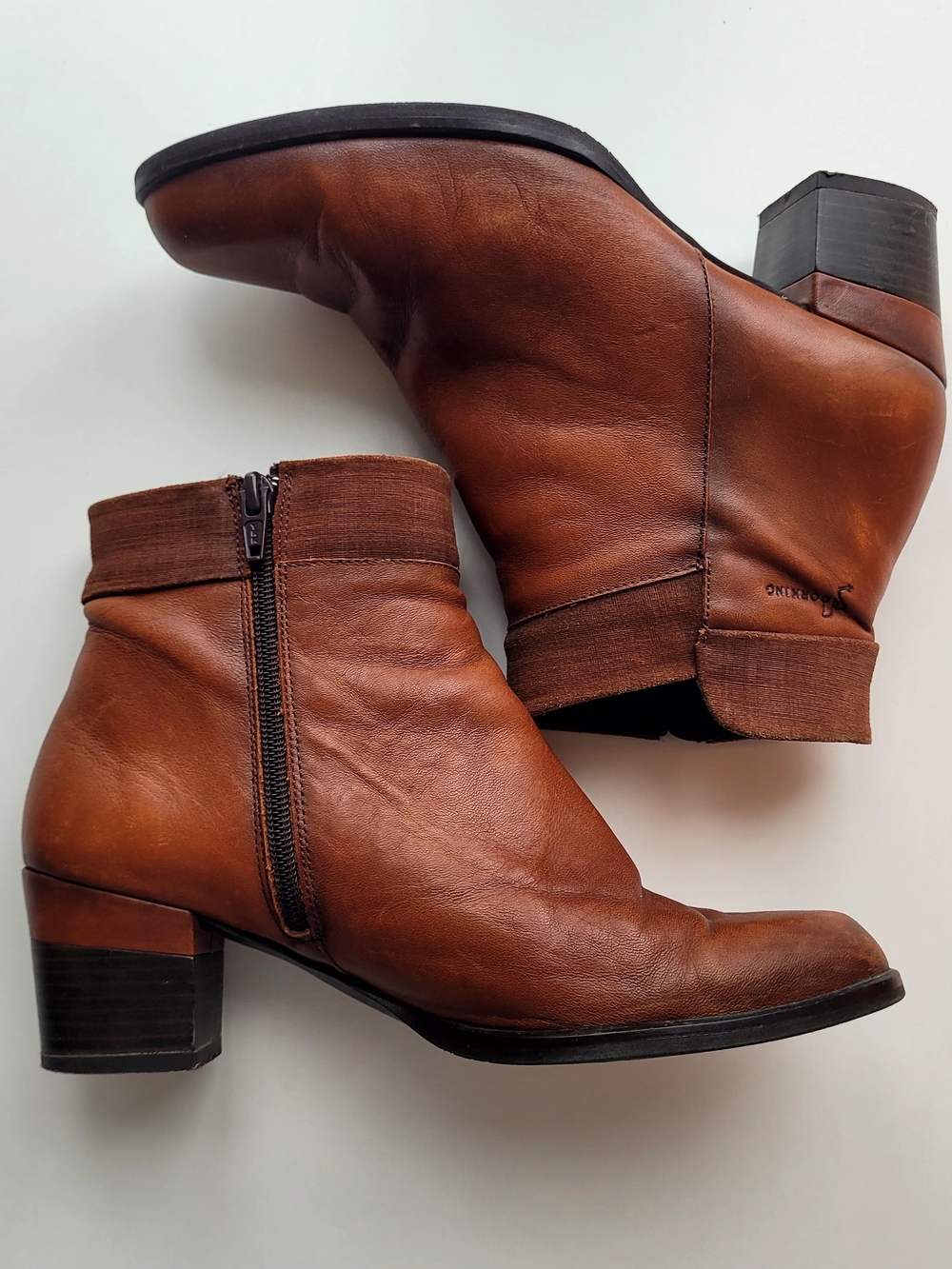 DORKING by Fluchos Cognac Brown Leather Ankle Boots – Size EU 36 / US 6